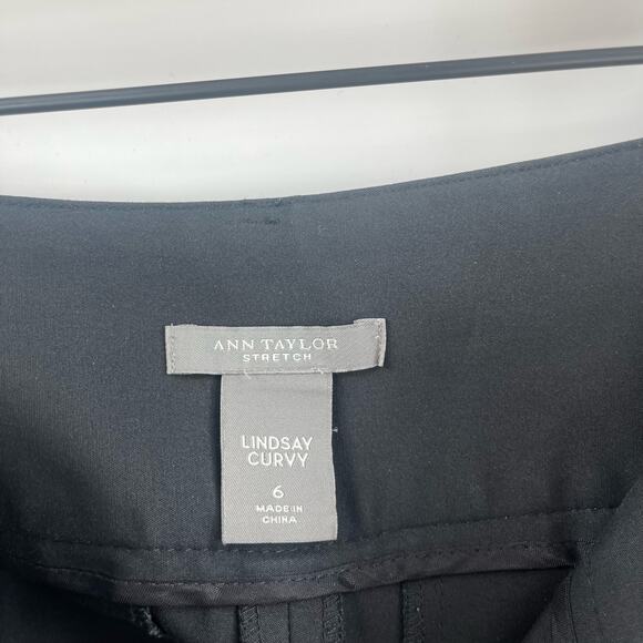 ANN TAYLOR Pants Size 6 Stretch Lindsay Curvy Black Business Casual Office Work - Picture 3 of 12